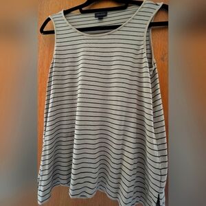 J. Jill Black and Tan Striped Tank Top